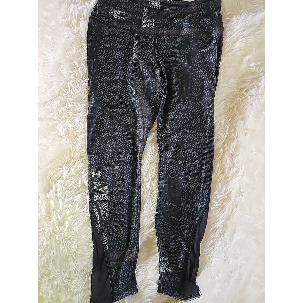Under Armour‎ Leggings Womens Large Compression Heatgear Mesh Panel Croped